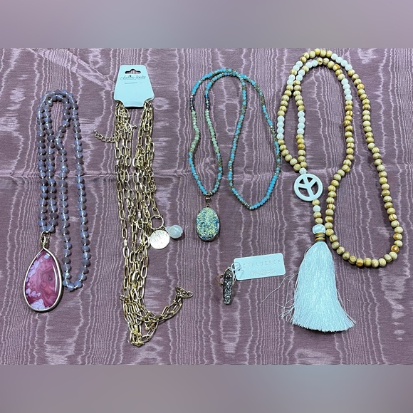 Fashion Jewelry Jewelry - Fashion Jewelry Necklace Peace Pendant, Beaded Necklaces Ring NWT, NWOT 5-pieces